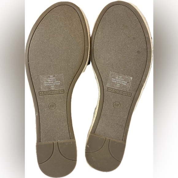 New Marc Fisher Joyce Espadrille Platform Sandal - Black with silver studs - Picture 5 of 6